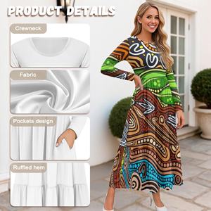 Op maat gemaakte ontwerpen van Australische Aboriginal-kleding, groothandel zachte en comfortabele jurken met lange mouwen - Product Image 5