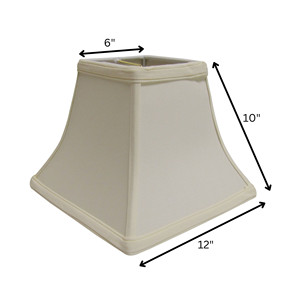 HMS 12 \ "paralume quadrato in lino a campana color avorio senza chiavetta da interno moderno Design semplice con cornice in plastica per l'illuminazione domestica - Product Image 3