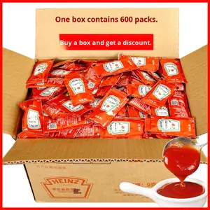 Envío gratis para 9g * 600 bolsas paquete pequeño salsa de tomate uso comercial para hamburguesas pollo frito patatas fritas condimento - Product Image 2
