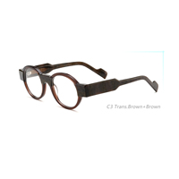 Lunettes à monture épaisse vintage, monture ronde transparente bicolore, monture artistique unisexe
