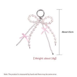 Thời Trang Dễ Thương Túi Quyến Rũ Phụ Kiện Tự Làm Ngọc Trai Hạt Ví Quyến Rũ Điện Thoại Cô Gái Ngọt Ngào Bowtie Ngọc Trai Túi Keychain Quyến Rũ Móc Chìa Khóa Vòng - Product Image 4
