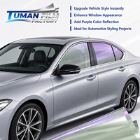 Film pour vitres automobiles Tuman Ultra Clear Purple Chameleon photochromique coloré, 82% VLT, 99% UVR, 86% IRR, teinte pour pare-brise