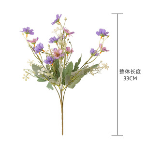 Nouveau Design Populaire Fleurs Artificielles Bouquet de Cinq Petites Fleurs Sauvages Décoration de Mariage Maison Décoration de Bureau Garden Party - Product Image 6