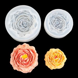 <span class=keywords><strong>Moule</strong></span> en Silicone tridimensionnel grande et petite fleur de pivoine Rose bougie parfumée diffuseur pierre savon fait main résine époxy - Product Image 2