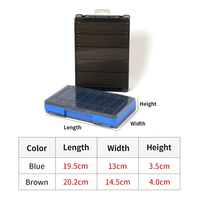 Boîte à pêche à la mouche en plastique imperméable double face épaissie haute résistance 20,2*14,5*4cm pour utilisation en lac, rangement d'appâts, leurres et hameçons