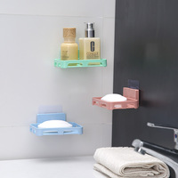 Grand porte-savon étanche sans perçage avec étagère d'égouttage et support mural à ventouse pour le nettoyage de la maison et la décoration de la salle de bain
