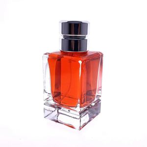 High Quality 50ml Clear Glass <b>Perfume</b> <b>Bottles</b> <b>Empty</b> 50 ml Transparent Glass Parfum <b>Bottle</b> With Silver Lid - Product Image 2