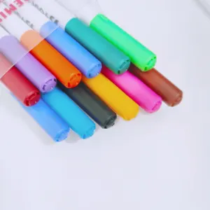 12色无毒低气味墨水干擦白板记号笔，带有细尖或超细尖的记号笔
