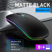 Harga pabrik 2.4G Mouse Gaming USB BT pengisian daya nirkabel diam untuk permainan PC Laptop kantor isi ulang warna-warni tersedia