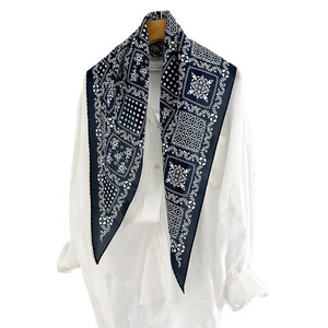 Écharpe en soie 100% soie <span class=keywords><strong>de</strong></span> mûrier crêpe <span class=keywords><strong>de</strong></span> Chine, dentelle et motif losanges, style vintage <span class=keywords><strong>Maillard</strong></span> imprimé, pour femme, musulmane, <span class=keywords><strong>de</strong></span> haute qualité - Product Image 5