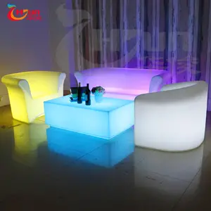 New Modern Plastic Outdoor Rechargeable Colorful Lighting Led Sofa Chair For Bar Hotel