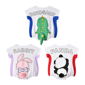 <span class=keywords><strong>Combinaison</strong></span> d'été pour nouveau-né pour garçons et filles Barboteuse en coton animal pour bébé avec fermeture à bouton pression Bodysuit à manches courtes - Product Image 6