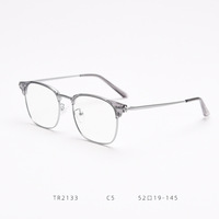 Lunettes de vue rétro classiques à verres transparents pour hommes et femmes, monture de lunettes vintage en demi-métal, design tendance