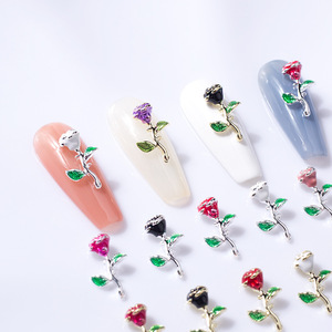 Adornos de <span class=keywords><strong>Uñas</strong></span> 3D con Flores de Rosa y Esmalte de Colores, Diamantes de Imitación, Decoración de <span class=keywords><strong>Uñas</strong></span> con Flores de Rosa de Aleación, Joyería para <span class=keywords><strong>Uñas</strong></span> para Festivales - Product Image 6