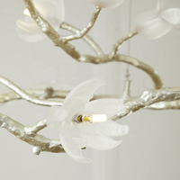 Nouveau Designer Salon Maison Salle À Manger Escalier Branches D'arbre Décoratives Fleur Art Moderne Led hôtel Lustre suspension