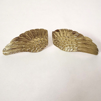 Bouton de meuble vintage en laiton massif texturé Aile d'ange, poignée de tiroir créative dorée pour armoire, placard et décoration de meubles