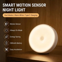 Lampe de chevet LED rechargeable à détecteur de mouvement, lumière chaude et froide, induction intelligente, sans fil, magnétique, portable