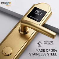 Serrure de porte d'hôtel électronique durable en acier inoxydable 304 avec stockage de données sur carte mémoire RFID