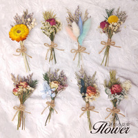 Yinyu30 — bouquet de fleurs naturelles séchées, Mini rosaces, support de blé, pour décorer une boîte cadeau, vintage, DIY