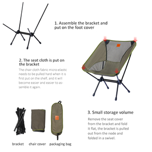 Nouvelle chaise de camping pliante portable pour enfants 2024, cadre en aluminium ultraléger, robuste, de type lune, pour l'extérieur - Product Image 5