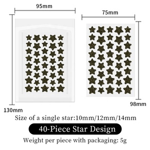 Parches <span class=keywords><strong>para</strong></span> Granos Coloridos, Libres de Crueldad Animal, con Purpurina, Hidrocoloide, Forma de Estrella, Invisibles <span class=keywords><strong>para</strong></span> el Rostro, Cubre Granos, 40 Unidades, Limpieza de Poros - Product Image 5