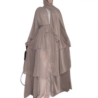 Dropshipping Abaya personnalisée Abayas musulmanes ouvertes Robe en mousseline Vêtements de prière pour femmes Abaya de luxe arabe musulmane