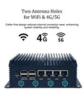 Mini PC Industrial sin Ventilador de 4 Puertos LAN, Intel Core 12th 1235U, Win10, Win11, Linux, 4POE, Servidor, DDR5, HD/DP/Tipo-C, X86