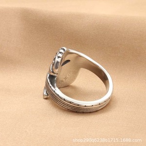 Guitar Shape <b>Titanium</b> Steel <b>Ring</b> Retro Silver Men's Punk Rock Jewelry Gift - Product Image 4
