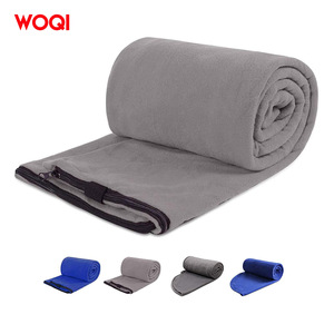 Forro de saco de dormir de lana Woqi de 75 pulgadas, tamaño completo, con cremallera superior, estilo sobre, para adultos, gris, poliéster - Product Image 3