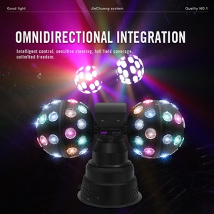 Lumière Disco Effet Son Actif Rotatif Bicolore à Double Tête Miroir Crystal Magic Ball pour Fête – Stock Usine - Product Image 5