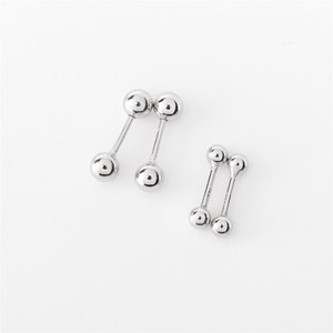 S925 Sterling Silver Ball Stud <b>Earrings</b> <b>3mm</b> 4mm Round Bead Simple Geometric Design For Ear Cartilage Daily Wear - Product Image 3