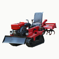 Venta Directa de Fábrica, Tractor Multifuncional para Campos Altos y Arrozales con Orugas de Goma y Rotocultor