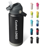 Bouteille d'eau personnalisée gravée au laser, double paroi, pour l'école, le camping, en acier inoxydable, isolée sous vide, sans BPA, gobelet isotherme