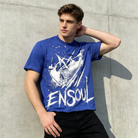 OEM Hochwertige 100% Baumwolle Individuell Digital Bedrucktes Säuregewaschenes Herren Schwergewicht Distressed Cropped Boxy Fit T-Shirt Paint ES