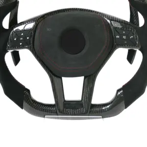 Piezas interiores automotrices personalizadas, volante de fibra de carbono para <span class=keywords><strong>Mercedes</strong></span> AMG W204 W205 W212 W176 W213 Cla <span class=keywords><strong>E</strong></span> Glk Cls M Class - Product Image 2