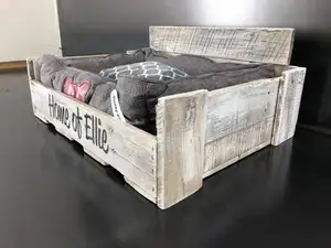 Rustieke Massief Houten Huisdier <span class=keywords><strong>Bed</strong></span> Hond <span class=keywords><strong>Bed</strong></span> Voor Slapen Hond <span class=keywords><strong>Bed</strong></span> Houten Frame Natuur - Product Image 2