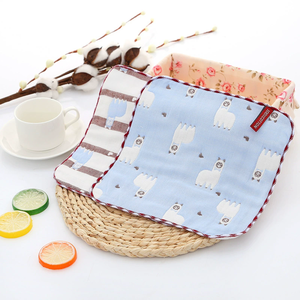 Usine en gros Six couches gaze bavoir bébé pur coton petite serviette maternelle essuie-mains bébé bavoir en gros 25cm * 25cm - Product Image 3