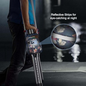 Sac de transport pour béquilles, pochette de rangement portable à fermeture éclair pour canne, béquilles médicales pour jambe cassée, accessoires pour béquilles sous les aisselles - Product Image 6
