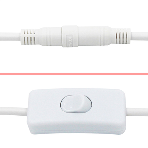 Câble blanc 12V DC avec interrupteur marche/arrêt 5.5mm * 2.1mm mâle à femelle prise baril pour lumière LED dans l'électronique grand public - Product Image 3