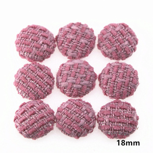 Nhà máy cung cấp vải tweed bao phủ nút tròn nhà vườn thủ công Cabochon scrapbooking Phụ kiện tự làm - Product Image 4