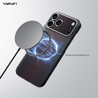 Étui de téléphone VAWI V-K01 en fibre d'aramide véritable pour iPhone 15~17, coque de luxe en fibre de carbone pour Samsung Android