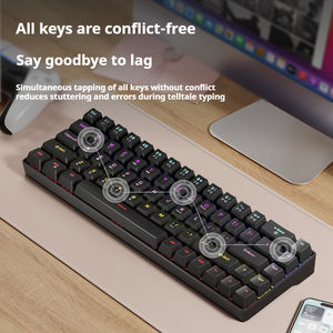 EWEADN G68 Nuevo Teclado Mecánico con Interruptor Lineal RED de 2000 mAh, Inalámbrico Trimodal con Retroiluminación RGB, USB 3.0 para Escritorio - Product Image 3