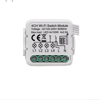 Precio de Fábrica en China para Módulo de Interruptor Inteligente Wi-Fi de 4 Vías ABS Retro con Asistente de Google PST-S04