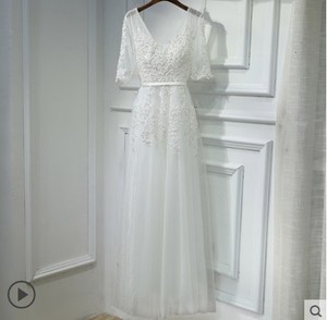 S654F Elegant Ladies Evening Gown Long Toast Dress for Bride Bridesmaid & Hostess Custom Size Royal Design With Lace Decoration - Product Image 6