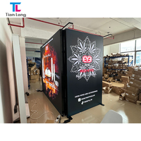 Mur d'affichage portable en tissu tendu avec cadre en aluminium, pliable, pour publicité, salon professionnel, exposition 3 x 3 m