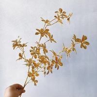 Haute Qualité Artificielle En Plastique Doré Feuilles Or Série Plante Artificielle Eucalyptus pour Mariage Arrangement De Fleurs Décor
