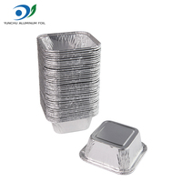 45ml Mini Carré Pudding Feuille Tin Cup Oeuf Tarte Plateau De Cuisson Jetable Feuille D'aluminium Gâteau Moule pour Four
