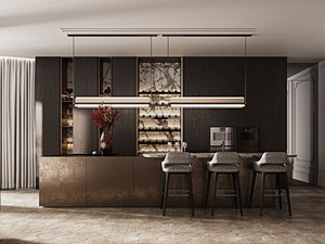 Hiện Đại Châu Âu Sang Trọng Nhà Bếp Tủ Tường Ván Ép Thông Minh Sơn Mài Tủ Bếp Đảo Cho Biệt Thự Thiêu Kết Đá Chỗ Ngồi - Product Image 5