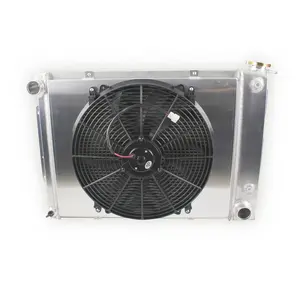 3 Row Aluminum Radiator With Shroud and 16'' Fan For 1967-1969 Chevy Camaro Base RS SS Z28 V8 /Firebird