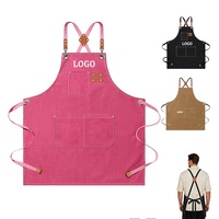 Tablier de chef en toile personnalisé avec logo pour hommes et femmes, tabliers classiques à 3 poches, tablier de travail résistant à la saleté avec bretelles croisées pour la cuisine